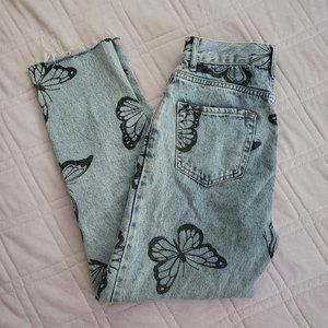 Pacsun Ultra High Rise Slim Butterfly Pattern Jeans Size 25